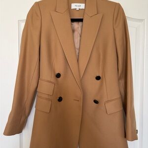 Reiss Camel Double-Breasted Blazer